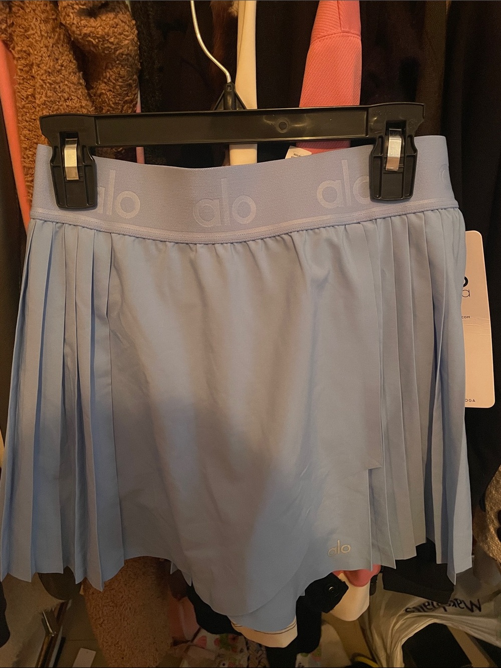 ALO Yoga Sky Blue Pleated Tennis Skirt